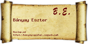 Bányay Eszter névjegykártya